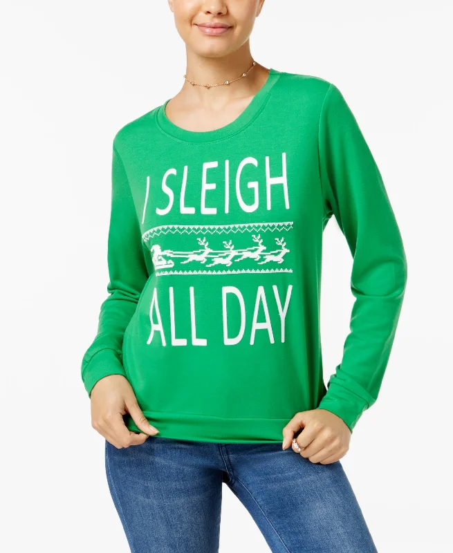 Rebellious One Juniors Sleigh All Day Graphic Sweatshirt Stylish Sweatshirt Look