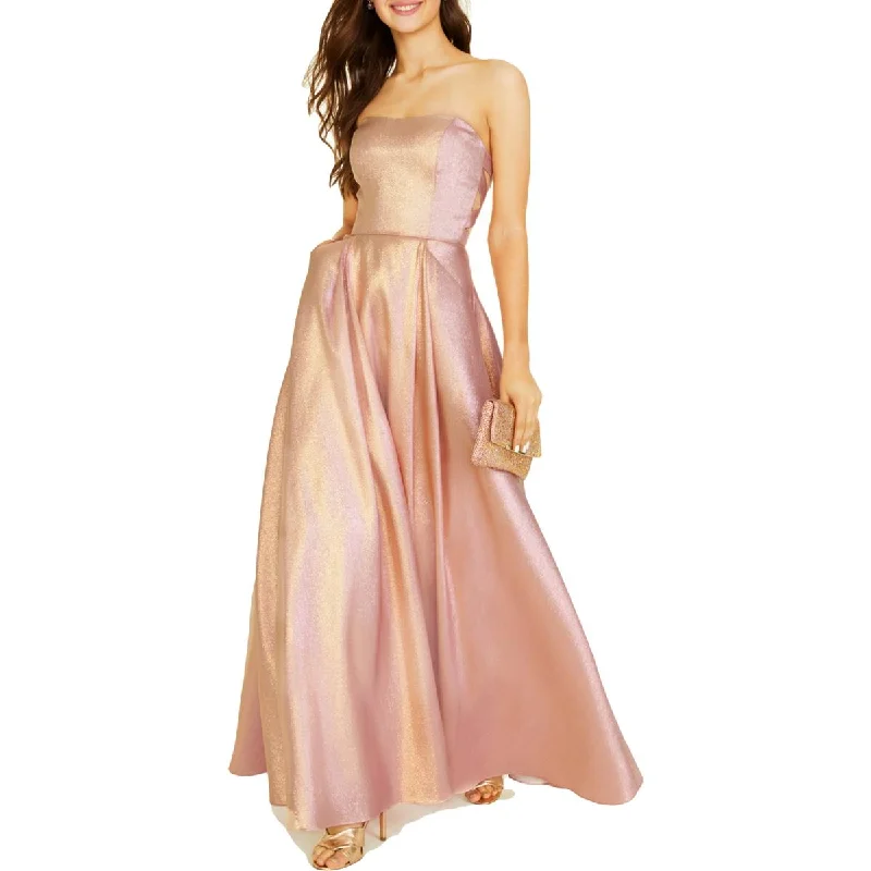 Blondie Nites Womens Juniors Metallic Strapless Evening Dress Graduation unclassified dresses Blondie Nites Womens Juniors Metallic Strapless Evening Dress Graduation unclassified dresses