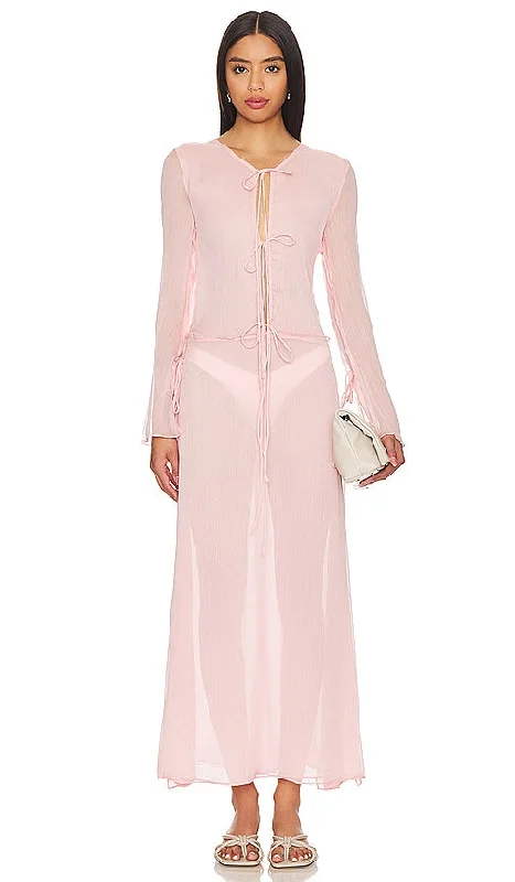Bubish Charlotte Sheer Dress in Blush Earthy tone unclassified dresses
