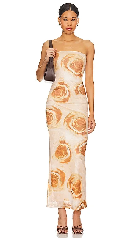 MORE TO COME Oksana Gown in Tan Lightweight unclassified dresses