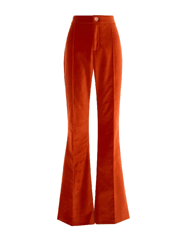 Kelly Burnt Orange Velvet Trousers Cropped Lace-Up Denim Shorts
