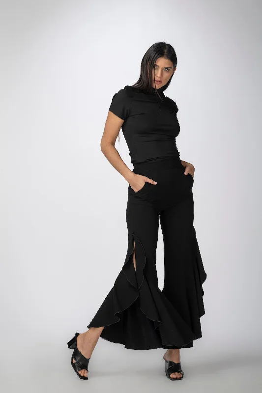 Ruffle Pant High-Waisted Shorts