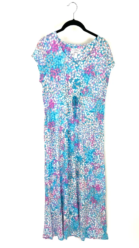 Aquamarine Abstract Long Lounge Dress - Size 6/8