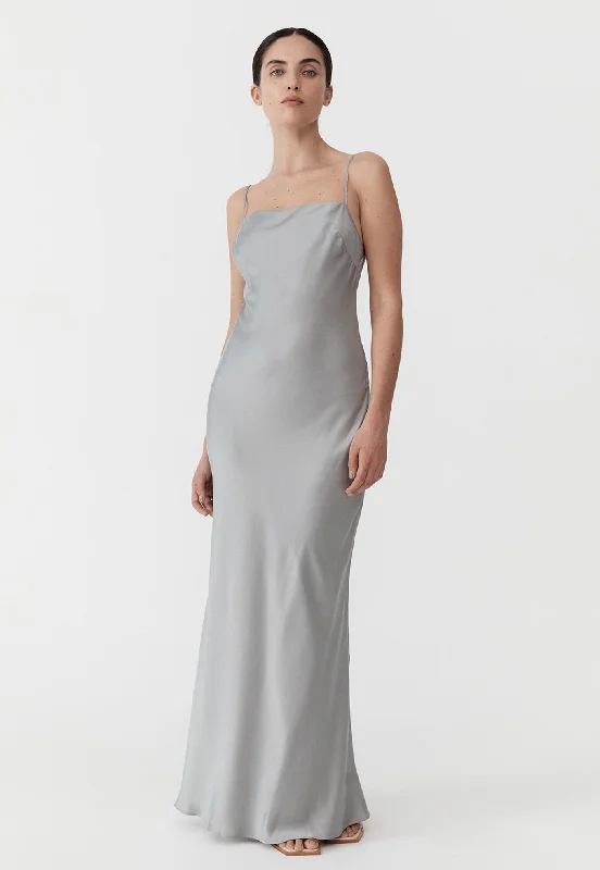 Low Back Slip Dress - Silver