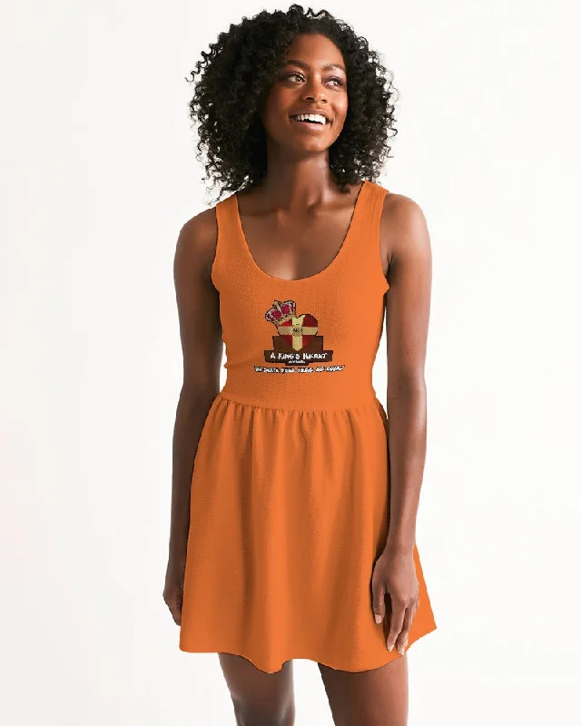 AKH Orange Women's Scoop Neck Skater Dress