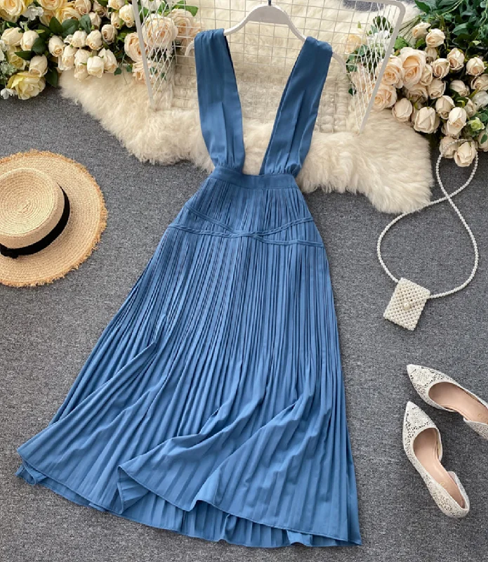 Cute A line v neck dress fashion dress  853