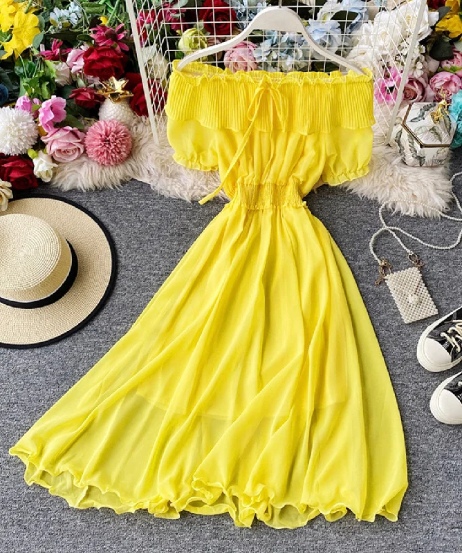 Cute chiffon strapless summer dress fashion dress  1114