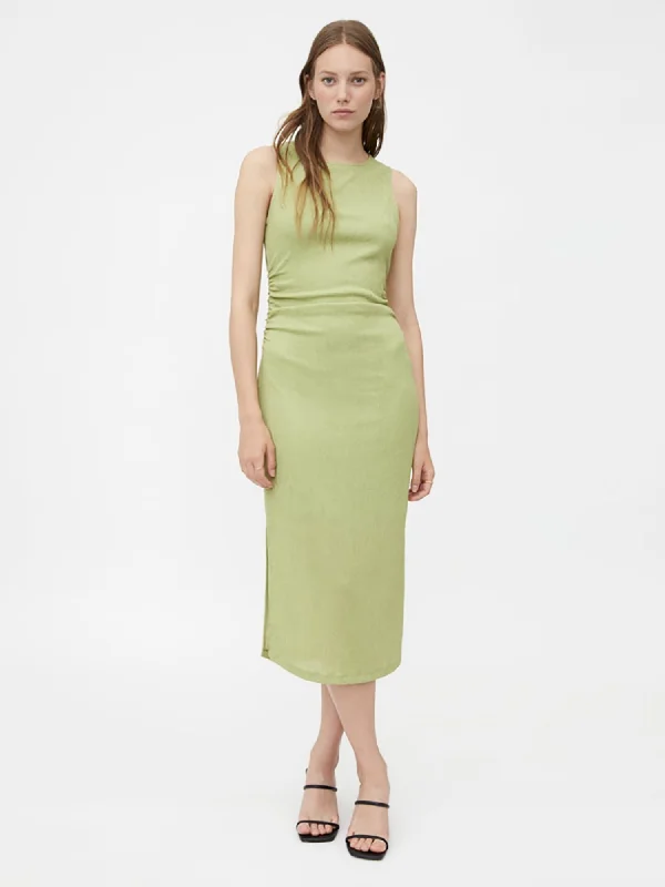 Wild Pony Green Crinkled Midi Dress