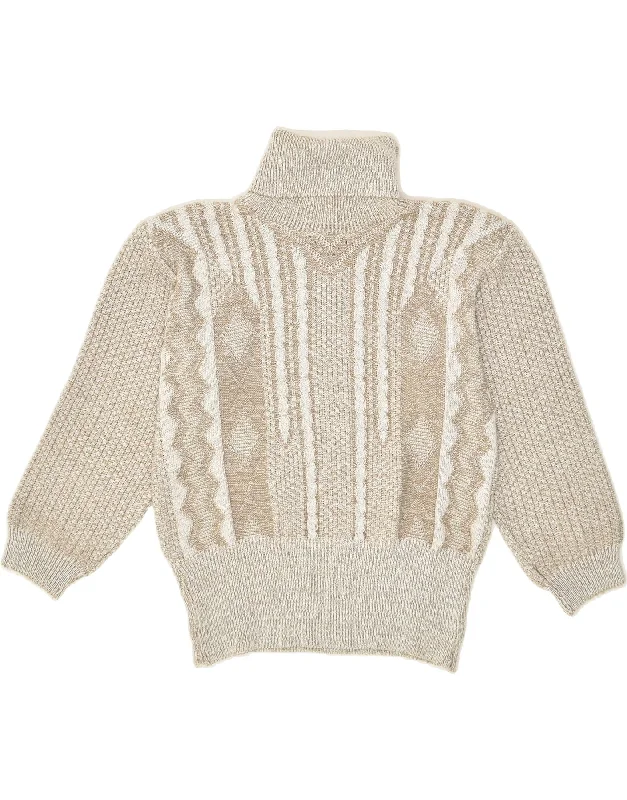 VINTAGE Womens Roll Neck Jumper Sweater UK 10 Small Beige Argyle/Diamond Party sweaters VINTAGE Womens Roll Neck Jumper Sweater UK 10 Small Beige Argyle/Diamond Party sweaters